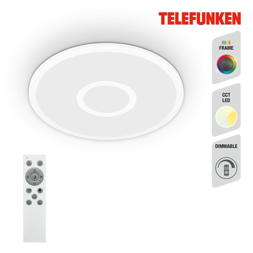 Telefunken 319306TF - LED RGBW Hämardatav valgusti LED/22W/230V 2700-6500K + kaugjuhtimispult