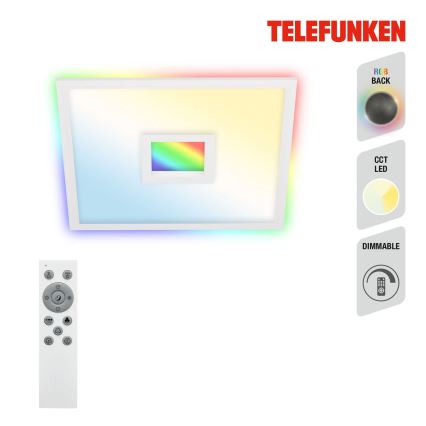 Telefunken 319506TF - RGBW Hämardatav laevalgusti LED/36W/230V 2700-6500K valge + kaugjuhtimispult