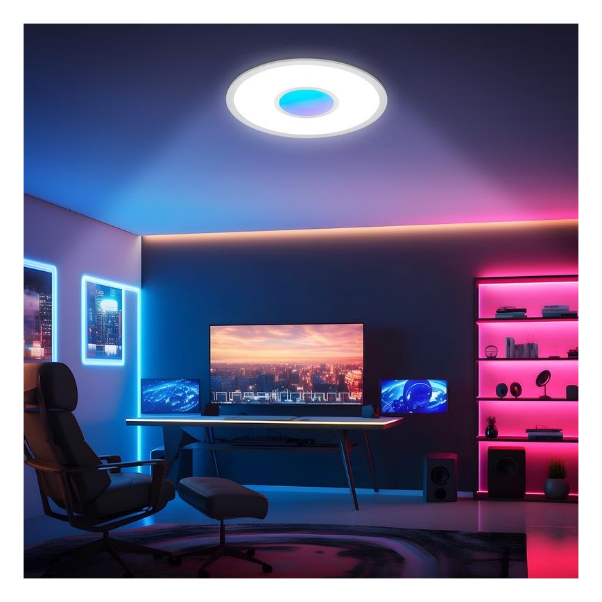 Telefunken 320104TF - hämardatav LED RGBW laelamp, 21 W, 230 V, 3000–6500 K, läbimõõt 45 cm + kaugjuhtimispult