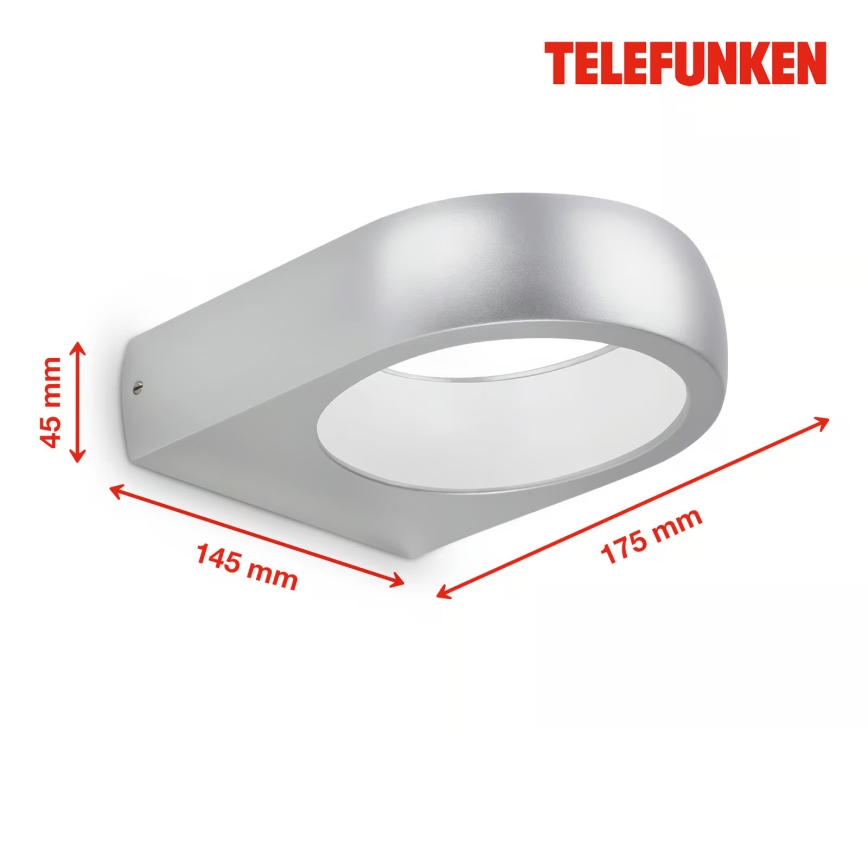 Telefunken 320204TF - LED välisseinavalgusti LED/6,5W/230V IP44 mattkroom