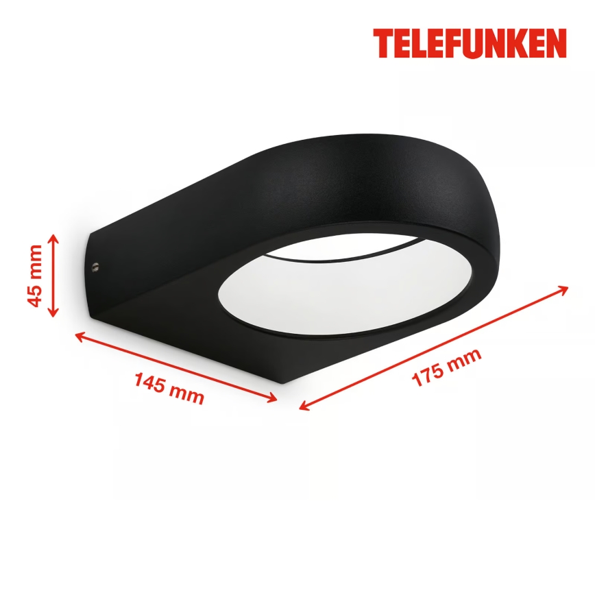 Telefunken 320205TF - LED-välisseinavalgusti LED/7,5W/230V IP44 must