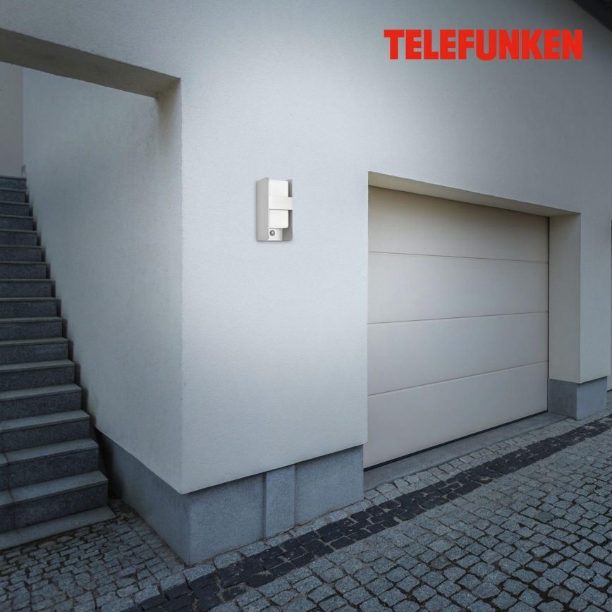 Telefunken 321104TF - Väli seinavalgusti koos anduriga 1xE27/12W/230V IP44 valge
