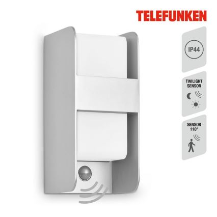 Telefunken 321104TF - Väli seinavalgusti koos anduriga 1xE27/12W/230V IP44 valge