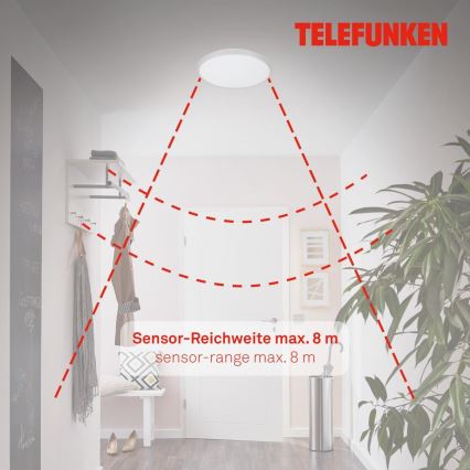 Telefunken 601604TF - LED Laevalgusti vannituppa anduriga LED/12W/230V IP44 d. 29 cm