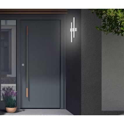 Telefunken - LED välisseinale paigaldatav seinavalgusti 2xLED/4W/230V 4000K IP44 hõbedane