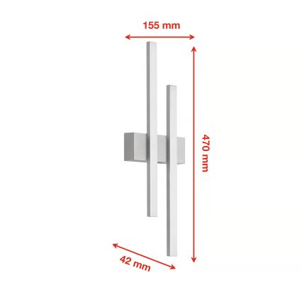 Telefunken - LED välisseinale paigaldatav seinavalgusti 2xLED/4W/230V 4000K IP44 hõbedane