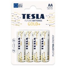 Tesla Batteries - 4 tk Alkaline patarei AA GOLD+ 1,5V
