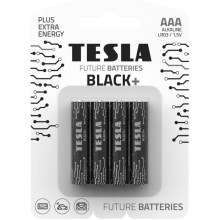 Tesla Batteries - 4 tk Alkaline patarei AAA BLACK+ 1,5V