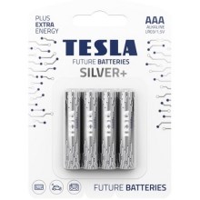 Tesla Batteries - 4 tk Alkaline patarei AAA SILVER+ 1,5V
