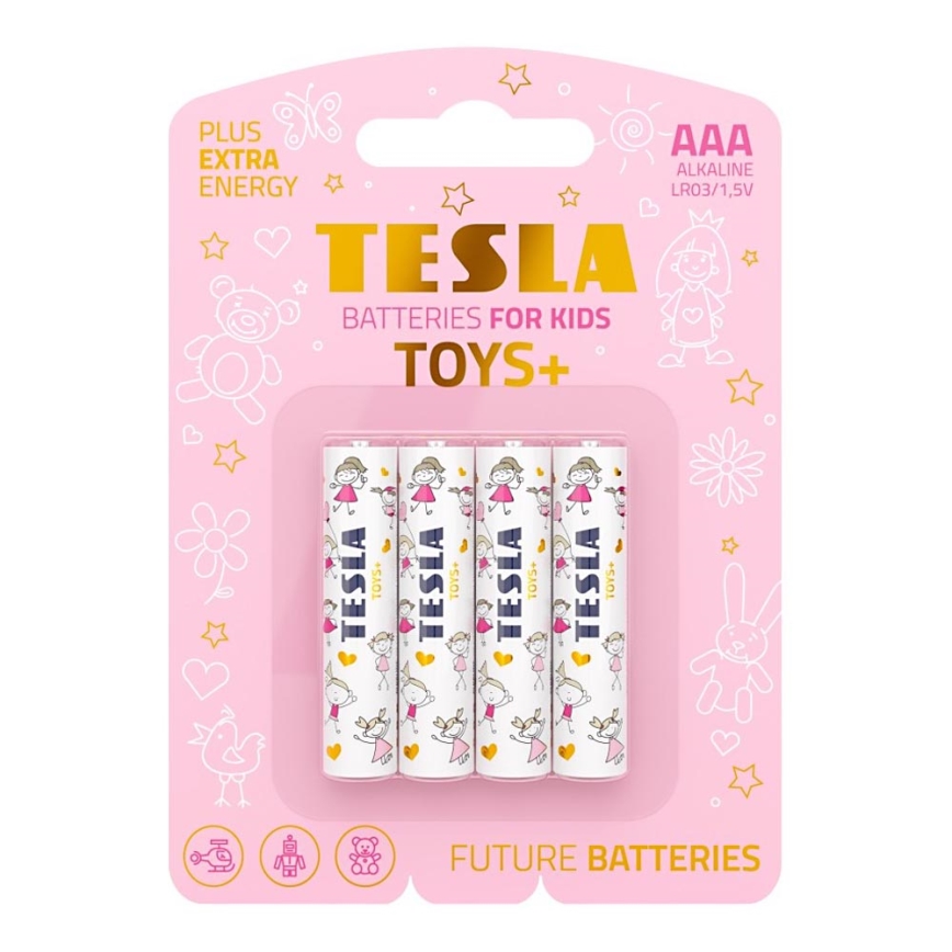 Tesla Batteries - 4 tk Alkaline patarei AAA TOYS+ 1,5V 1300 mAh