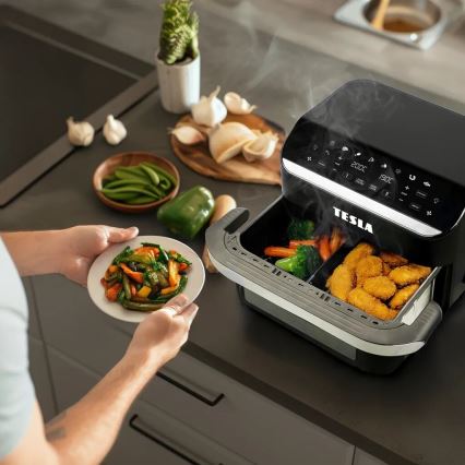 TESLA Electronics AirCook - Multifunktsionaalne topelt digitaalne kuumaõhufritüür 10 l 2400W/230V