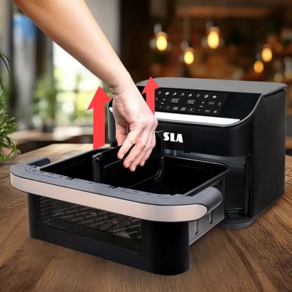 TESLA Electronics AirCook - Multifunktsionaalne topelt digitaalne kuumaõhufritüür 10 l 2400W/230V
