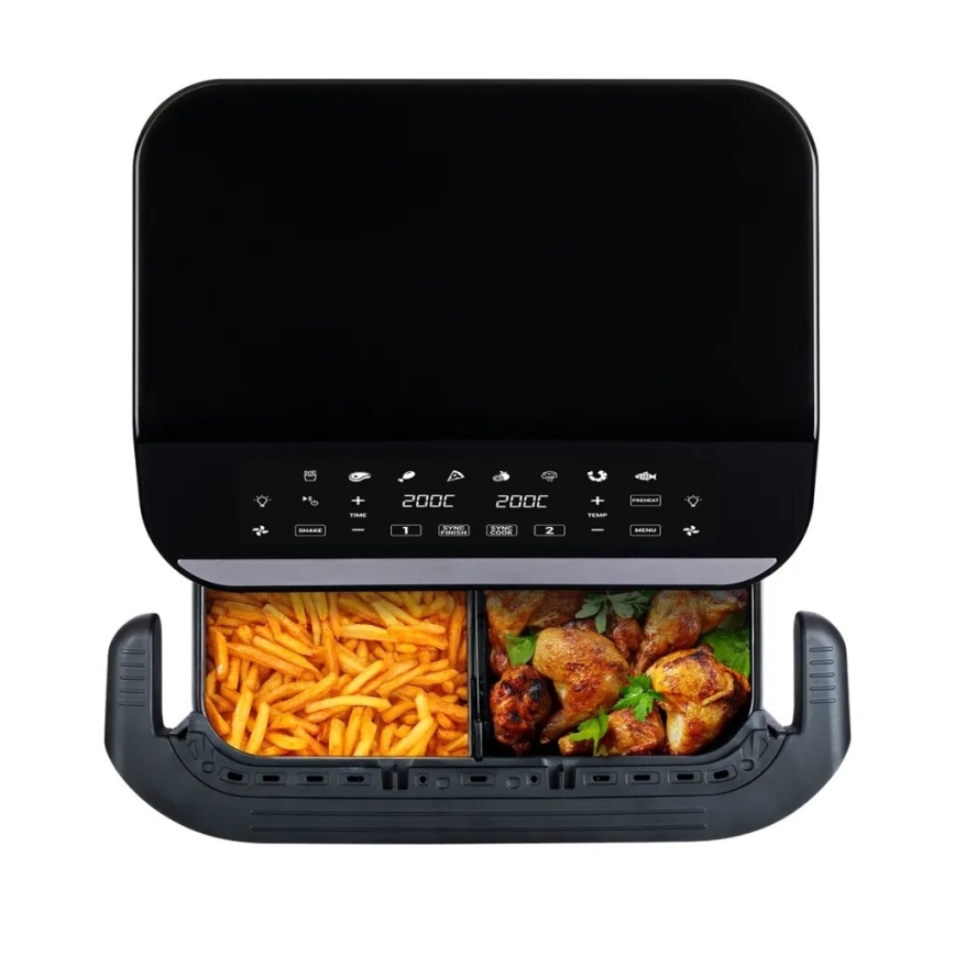 TESLA Electronics AirCook - Multifunktsionaalne topelt digitaalne kuumaõhufritüür 10 l 2400W/230V