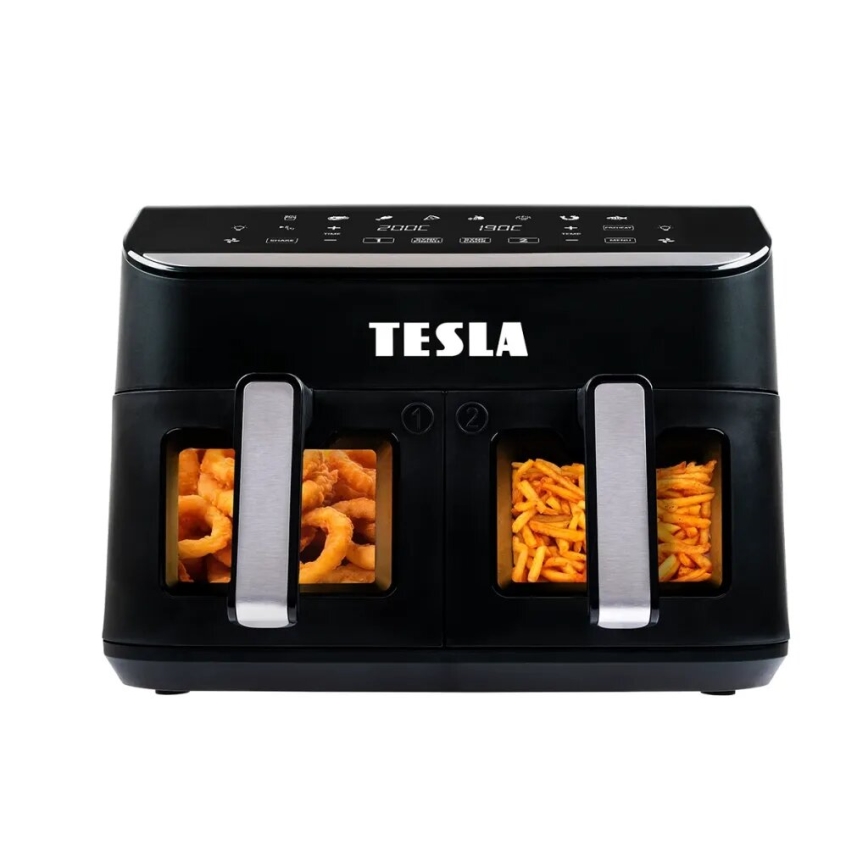 TESLA Electronics AirCook - Multifunktsionaalne topelt digitaalne kuumaõhufritüür 9 l 2400W/230V
