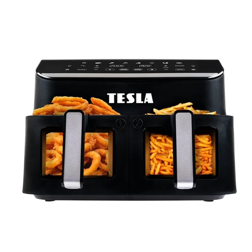 TESLA Electronics AirCook - Multifunktsionaalne topelt digitaalne kuumaõhufritüür 9 l 2400W/230V