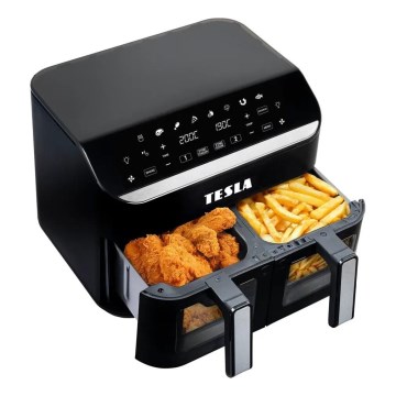TESLA Electronics AirCook - Multifunktsionaalne topelt digitaalne kuumaõhufritüür 9 l 2400W/230V