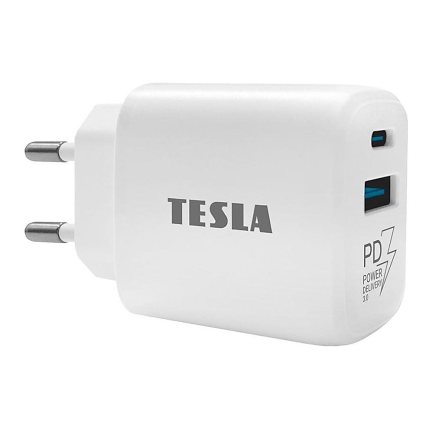 TESLA Electronics - Kiirlaadmisadapter Power Delivery 25W valge