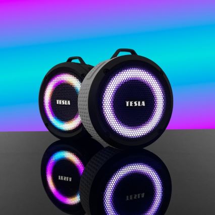 TESLA Electronics - LED RGB Juhtmevaba kõlar 5W/1200 mAh/3,7V IPX7 hall