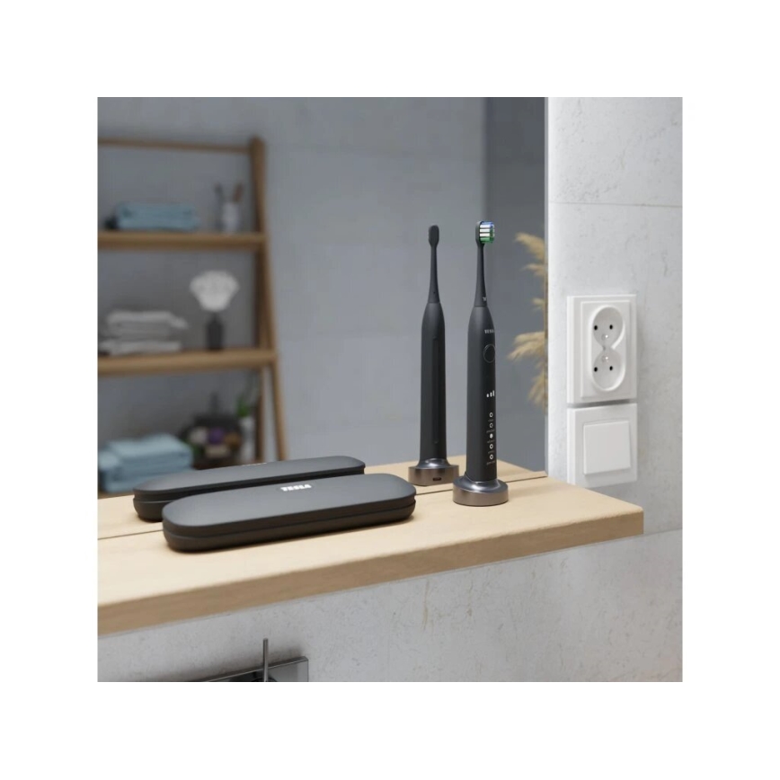 TESLA Smart - KOMPLEKT 4x Asenduspea Sonic hambaharjale TS400 must