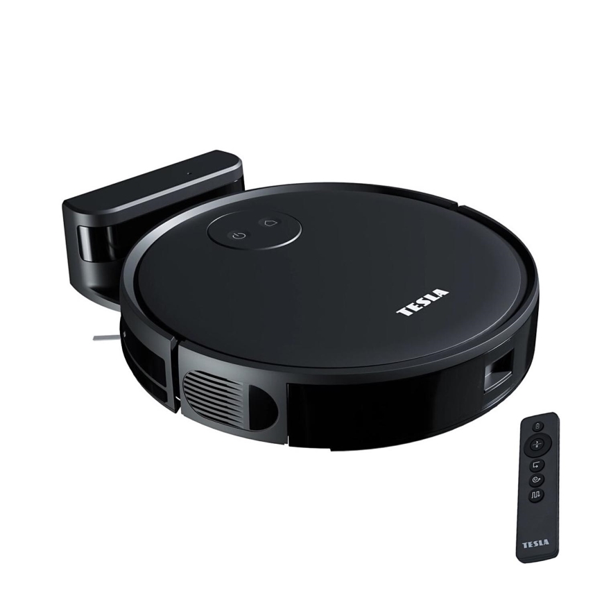 TESLA Smart - Nutikas robottolmuimeja 2in1 2000 mAh Wi-Fi must + kaugjuhtimispult