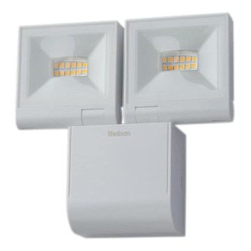 theben - LED seinale paigaldatav reflektor 2xLED/10W/230V valge IP55