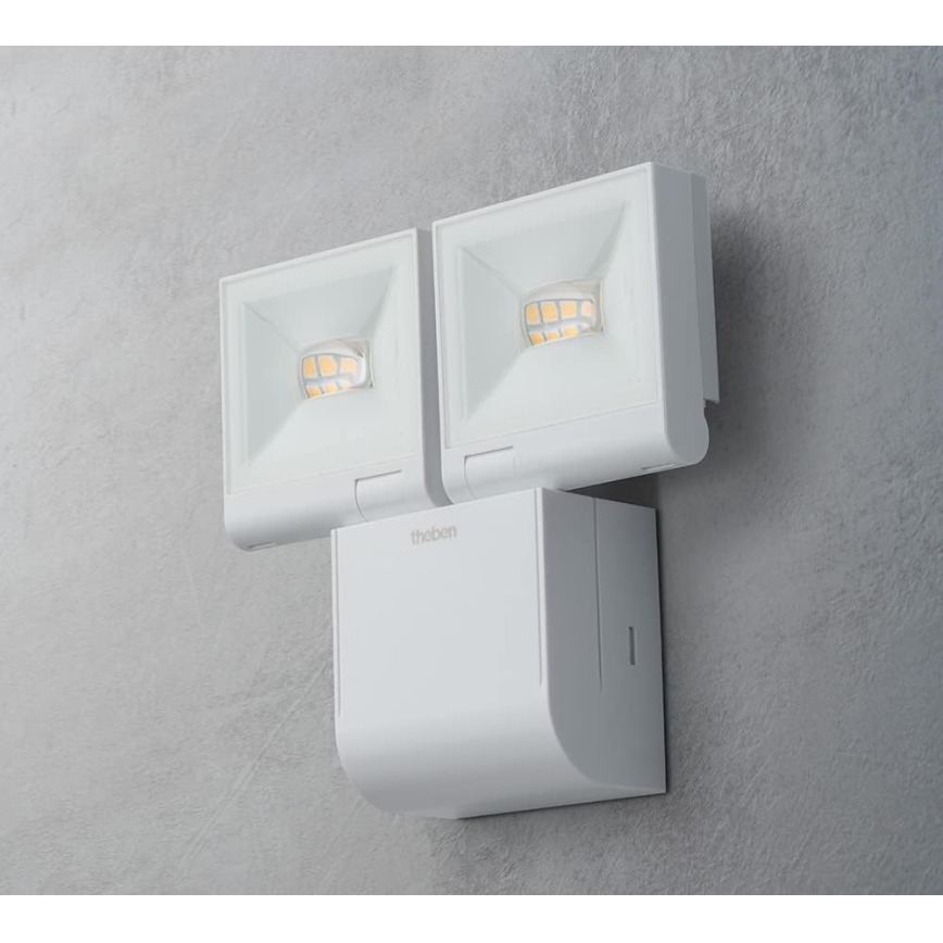 theben - LED seinale paigaldatav reflektor 2xLED/10W/230V valge IP55