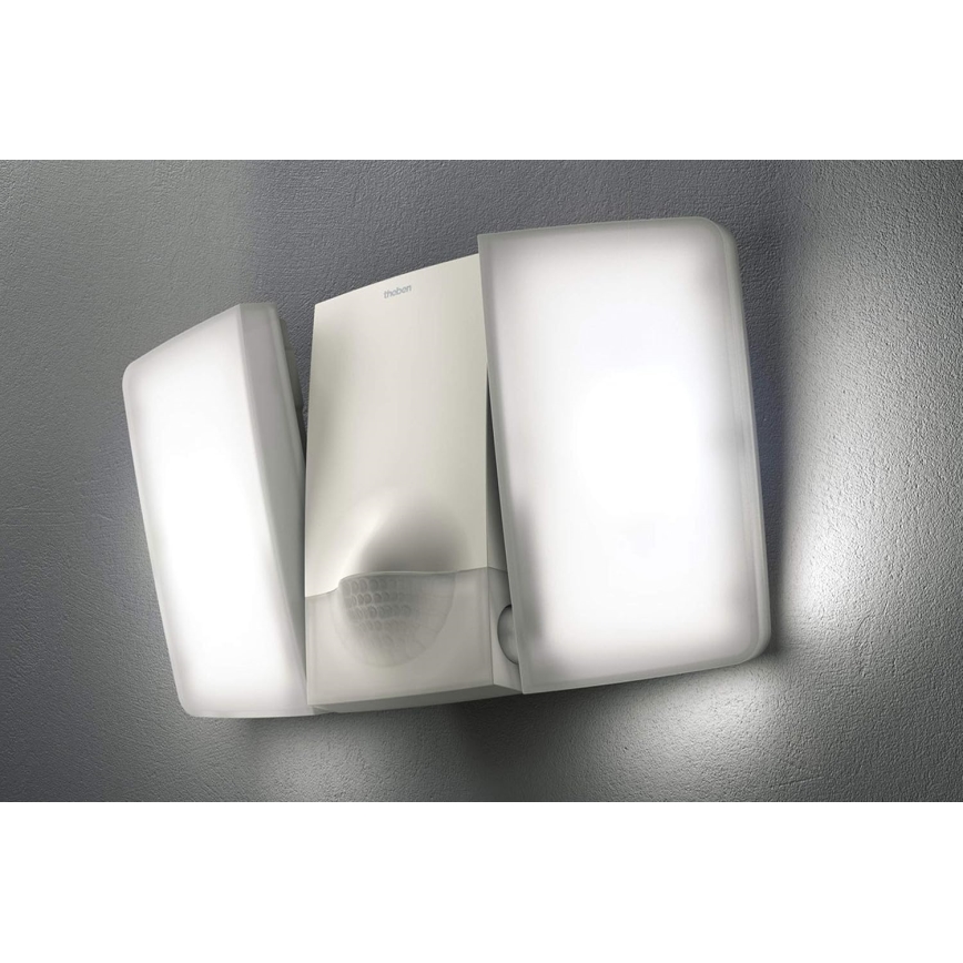 theben - LED seinavalgusti anduriga 2xLED/10W/230V valge IP55