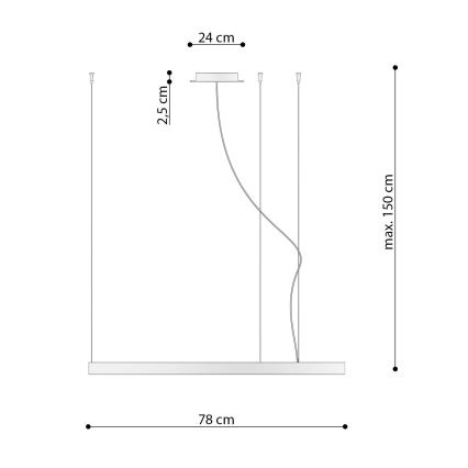 Thoro TH.174 - LED Lühter RIO LED/50W/230V CRI90 3000K d. 78 cm kuldne