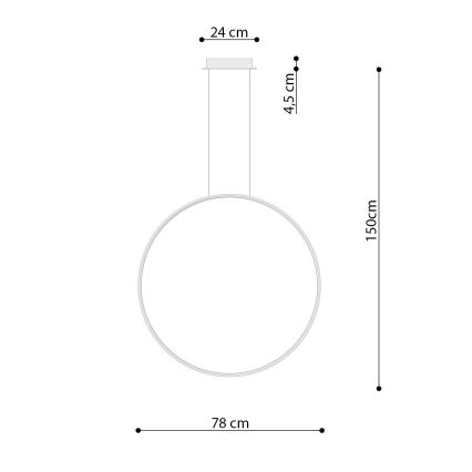 Thoro TH.175 - LED Lühter RIO LED/50W/230V CRI90 3000K d. 78 cm kuldne