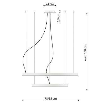 Thoro TH.176 - LED Lühter RIO LED/80W/230V CRI90 3000K valge