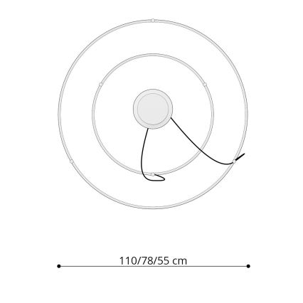 Thoro TH.176 - LED Lühter RIO LED/80W/230V CRI 90 3000K valge