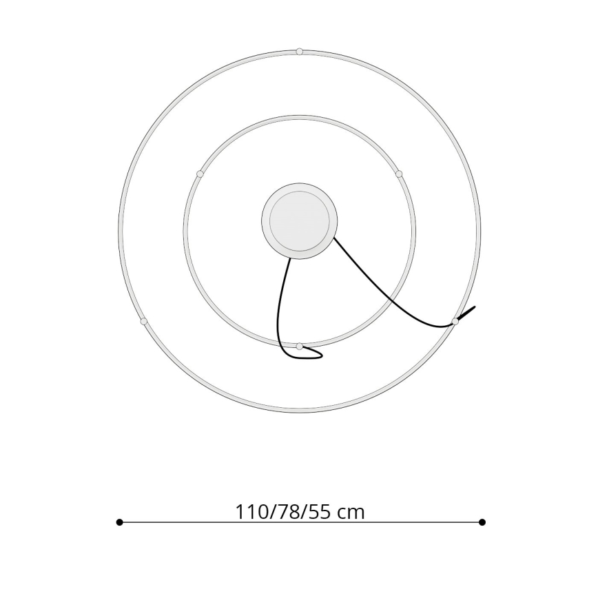 Thoro TH.178 - LED Lühter RIO LED/80W/230V CRI 95 4000K valge