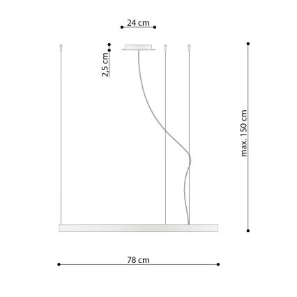 Thoro TH.181 - LED  Lühter RIO LED /50W/230V CRI 95 4000K d. 78 cm kuldne