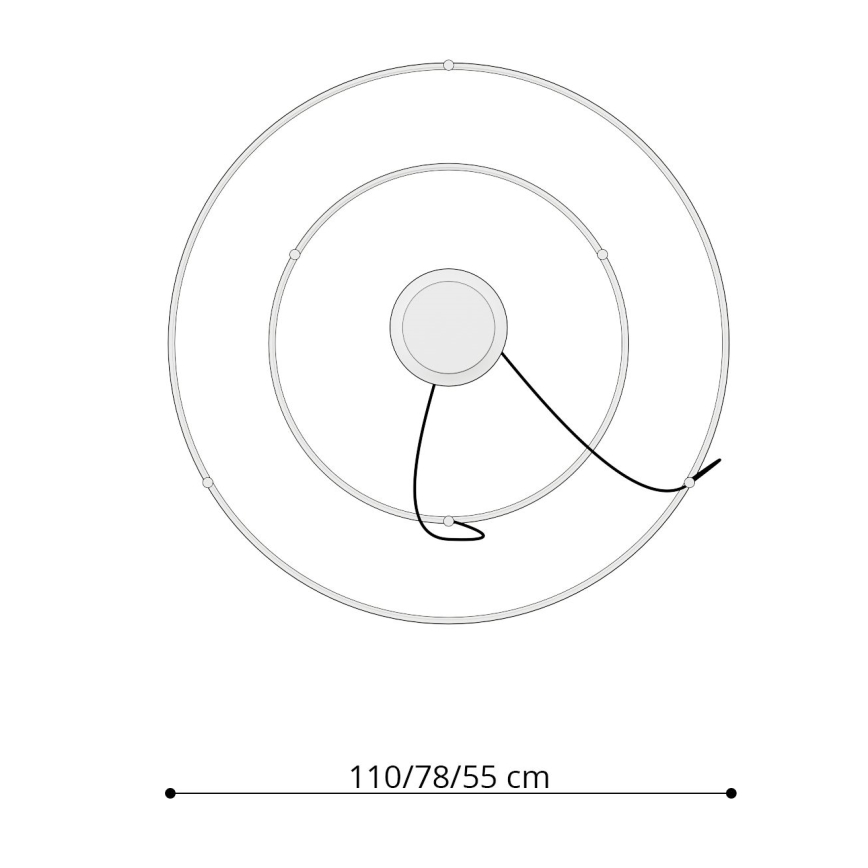 Thoro TH.214 - LED Lühter RIO LED/80W/230V CRI 90 3000K kuldne