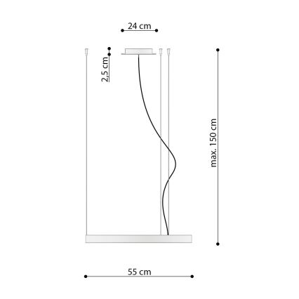 Thoro TH.216 - LED Lühter RIO LED/30W/230V CRI90 3000K d. 55 cm kuldne