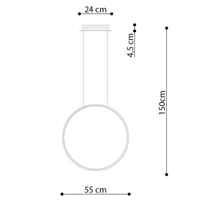 Thoro TH.220 - LED Lühter RIO LED/30W/230V CRI 90 3000K d. 55 cm kuldne