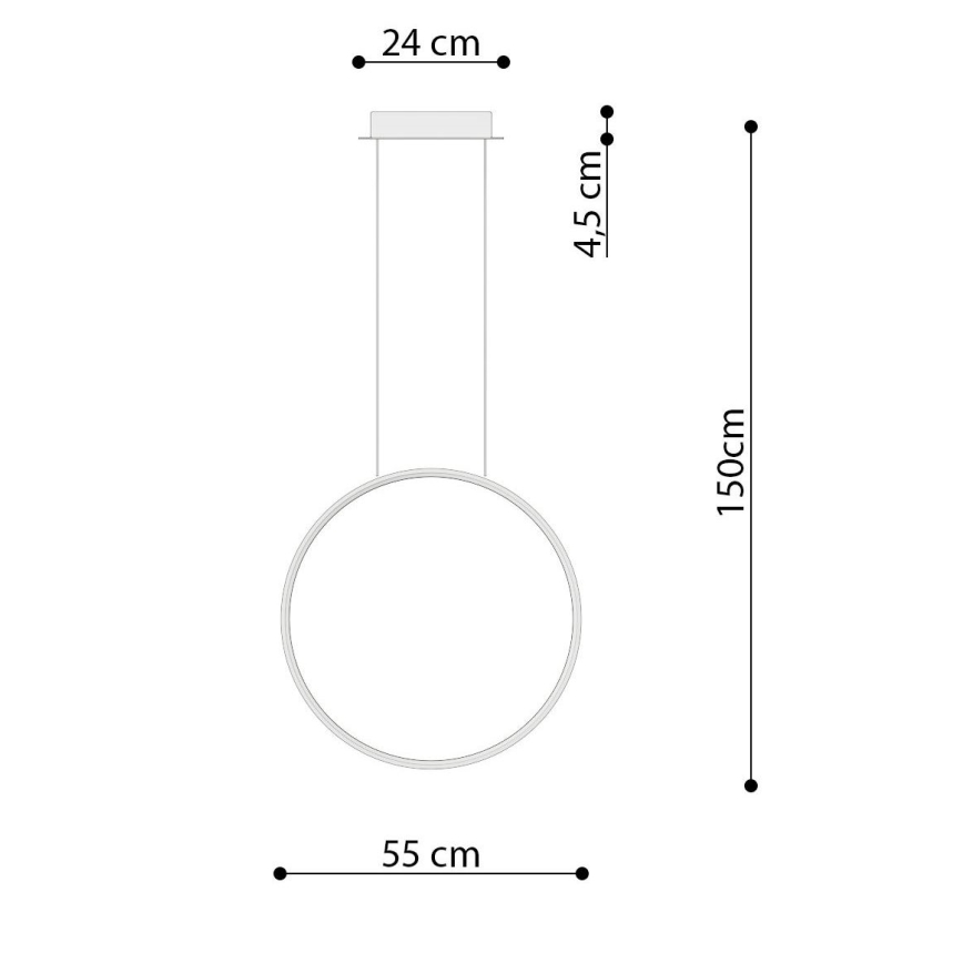 Thoro TH.220 - LED Lühter RIO LED/30W/230V CRI 90 3000K d. 55 cm kuldne
