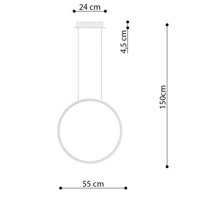 Thoro TH.221 - LED Lühter RIO LED/30W/230V CRI95 4000K d. 55 cm kuldne