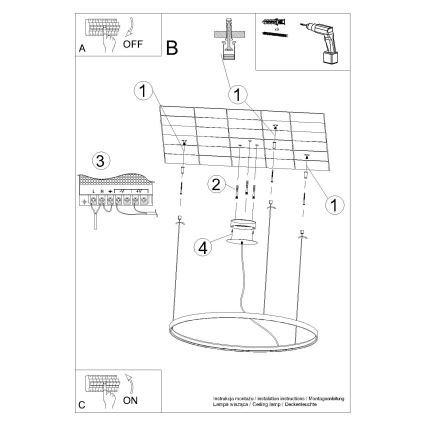 Thoro TH.223 - LED Laevalgusti RIO LED/30W/230V CRI 95 4000K d. 55 cm kuldne