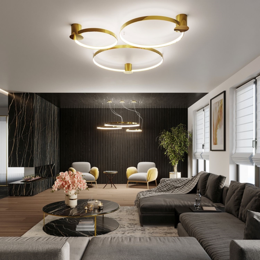 Thoro TH.246 - LED Lühter RIO LED/50W/230V CRI 90 3000K d. 78 cm kuldne