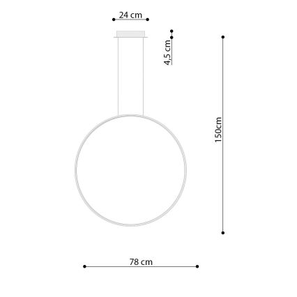 Thoro TH.248 - LED Lühter RIO LED/50W/230V CRI90 3000K d. 78 cm kuldne