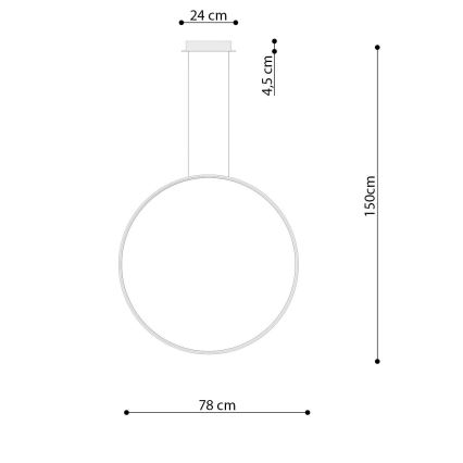 Thoro TH.249 - LED Lühter RIO LED/50W/230V CRI 90 4000K d. 78 cm läikiv kroom