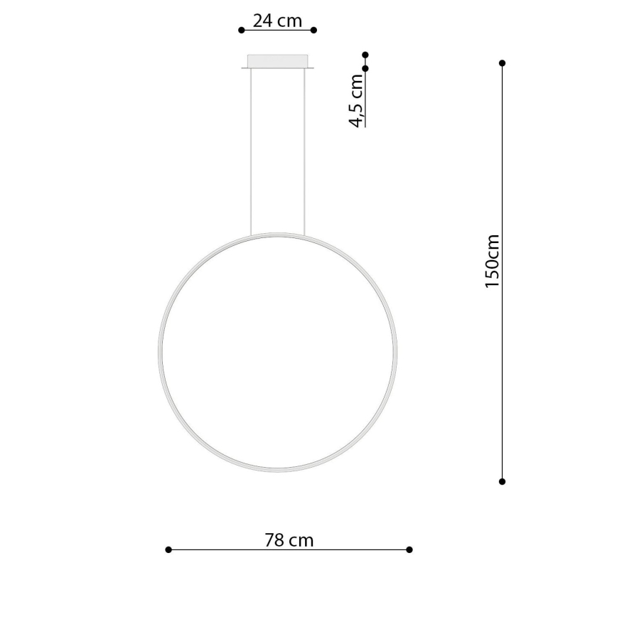 Thoro TH.249 - LED Lühter RIO LED/50W/230V CRI 90 4000K d. 78 cm läikiv kroom