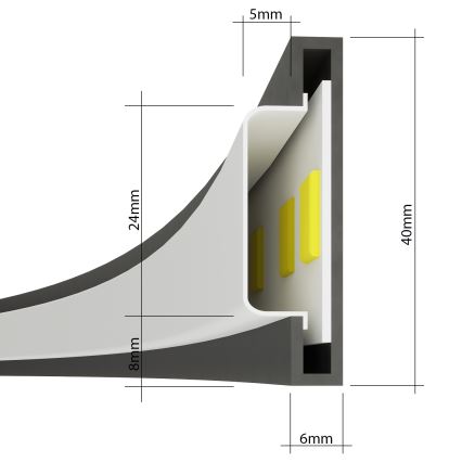 Thoro TH.249 - LED Lühter RIO LED/50W/230V CRI 90 4000K d. 78 cm läikiv kroom