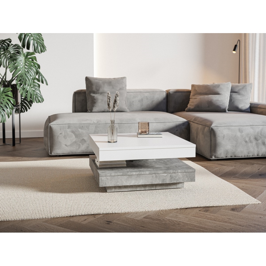 TIMO konverentsilaud, valge/hall betoon