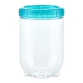 Toidukonteiner INTERLOCK 0,7 l, türkiissinine/läbipaistev