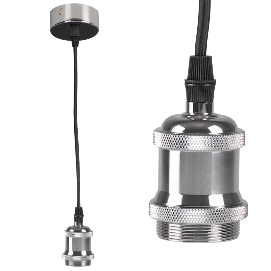 Toitekaabel 1xE27/20W/230V läikiv kroom