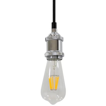Toitekaabel 1xE27/20W/230V läikiv kroom