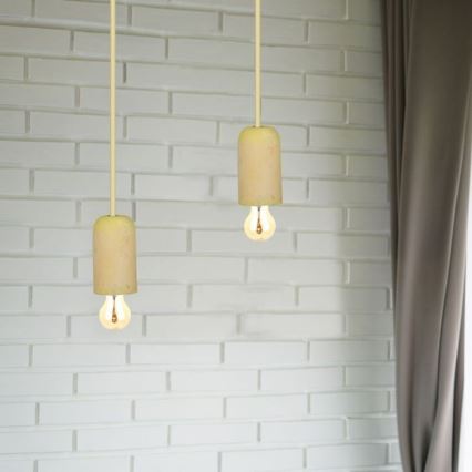 Toitekaabel 1xE27/60W/230V betoon/kollane
