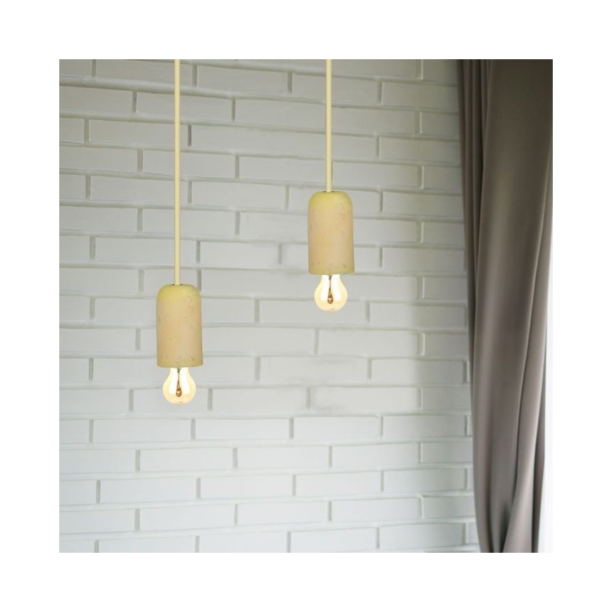 Toitekaabel 1xE27/60W/230V betoon/kollane